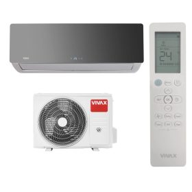 Vivax ACP‑12CH35AERI+ 5,3 kW R‑Design split klíma tükör-ezüst előlappal, R32 gázzal, A+++/A++ energiaosztállyal, fűtésre optimalizált, WiFi-ready