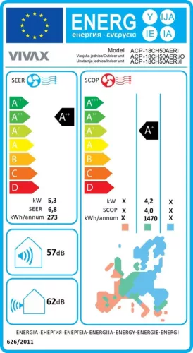 Vivax ACP-18CH50AERI+ R-Design+ - Silver Mirror 5,3kW split klíma, fűtésre optimalizált, A++, -20°C-ig fűtés