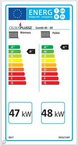 Celsius Combi 45-50 vegyestüzelésű kazán, pellet égő nélkül (47/48kW)