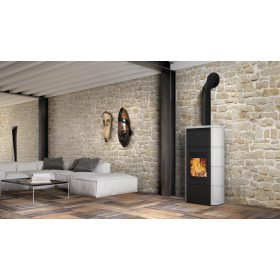   Edilkamin Flamma 14cs vízteres fatüzelésű kályha, zárt rendszerre, fehér, 14kW