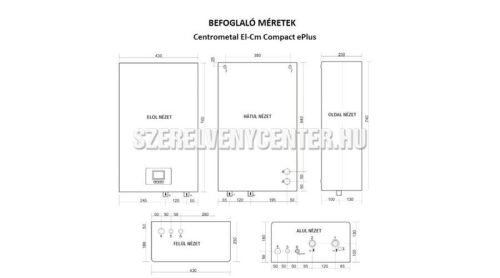 Centrometal El-Cm ePlus 12kW elektromos kazán könzponti fűtéshez, tágulási tartállyal és szivattyúval