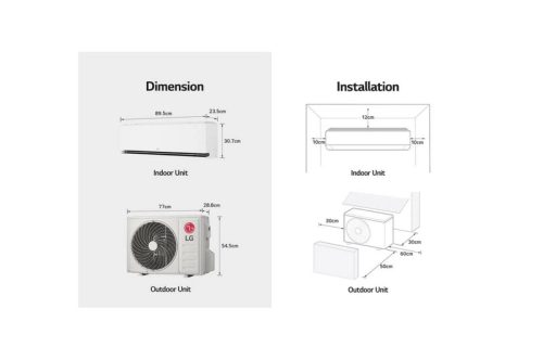 LG S1 Deluxe oldalfali split klíma 2,5kW (H09S1D)