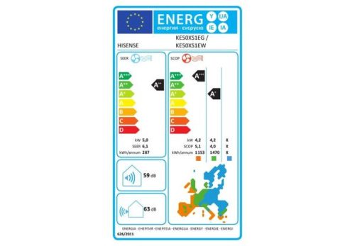 Hisense Eco Comfort KE50XS1E 5kW split klíma, beépített WiFi, csepptálca fűtés, UVC sterilizálás