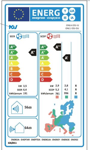 MDV One ONE-035-SP oldalfali mono split klíma 3,5 kW