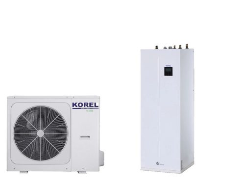 Korel Arctic K-Thermal MHA-V16W/D2RN8-B HBT-A160/240CD30GN8-B split hőszivattyú 16kW, 3 fázisú, 3kW fűtőpatronnal, 240 Literes HMV tárolóval, R32