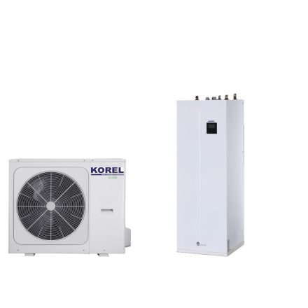 Korel Arctic K-Thermal MHA-V6W/D2N8-B HBT-A100/190CD30GN8-B split hőszivattyú 6kW, 1 fázisú, 3kW fűtőpatronnal, 190 Literes HMV tárolóval, R32