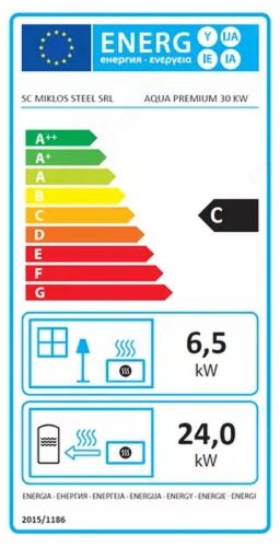 MSS Aqua Premium 30 vízteres fatüzelésű kályha (30 kW - acéllemez)