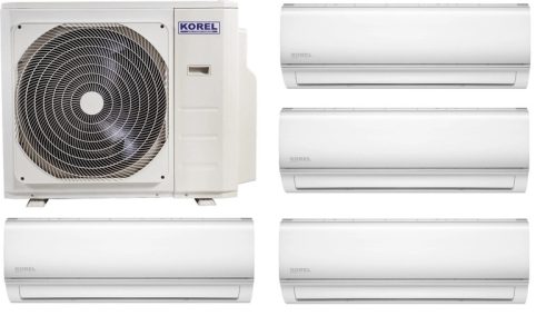 Korel Nexo multi-split klíma szett, 12,3 kW K5OE-42HFN kültéri + 2db 2,6 kW +2db 3,5kW beltéri, csepptálca és karterfűtéssel