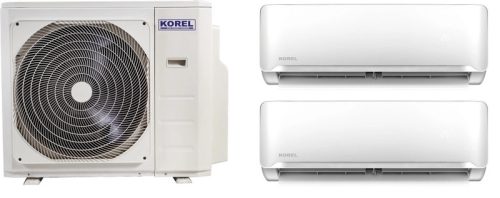 Korel Optimus Plus multi-split klíma szett, 7,9 kW K30A-27HFN8 kültéri + 2db 3,5 kW KMA32-12FNX beltéri, csepptálca és karterfűtéssel