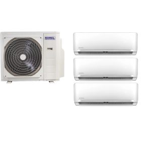   Korel Optimus Plus multi-split klíma szett, 10,5 kW K4O-36HFN8 kültéri + 3db 3,5 kW KMA32-12FNX beltéri, csepptálca és karterfűtéssel