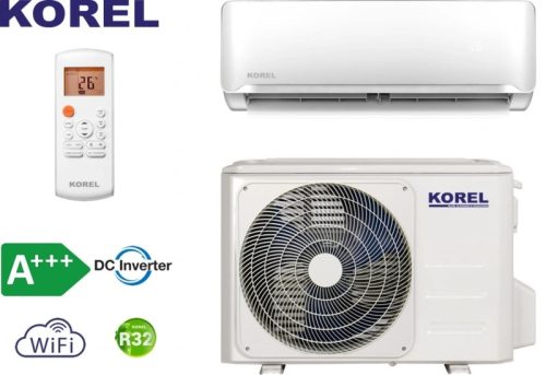 Korel Optimus Plus KMA32-12FNX-G/KMA32-12FN8-G, R32 WiFi modullal, split klíma, oldalfali szett 3,5 kW csepptálca és karterfűtéssel