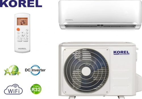 Korel Optimus Plus KMA32-12FNX-G/KMA32-12FN8-G, R32 WiFi modullal, split klíma, oldalfali szett 3,5 kW csepptálca és karterfűtéssel