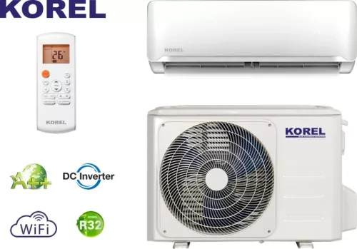 Korel Optimus Plus KMA32-24FNX-G/KMA32-24FN8-G, R32 WiFi modullal, split klíma, oldalfali szett 7 kW csepptálca és karterfűtéssel