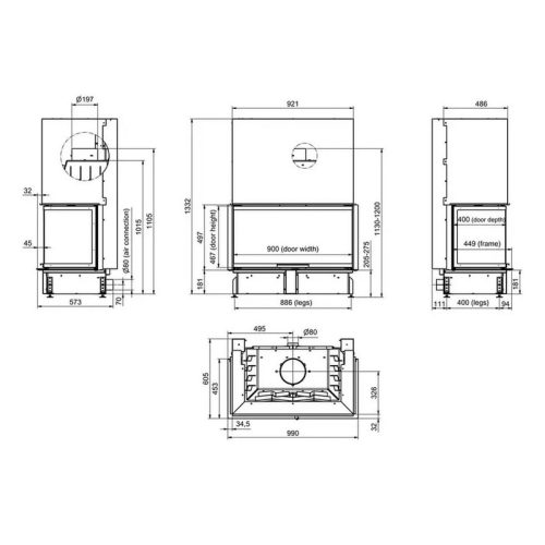 PanTech 100 EVO U LD d200 kandallóbetét prémium kivitel, 8-14kW