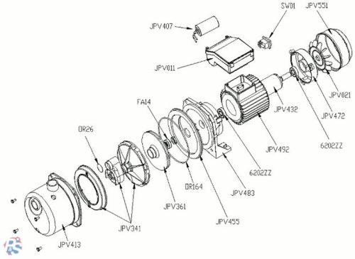 Elpumps JPV 1300 INOX önfelszívó kerti szivattyú