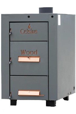 Celsius Wood 90-125 ipari vegyestüzelésű kazán, bála/fa (120kW)