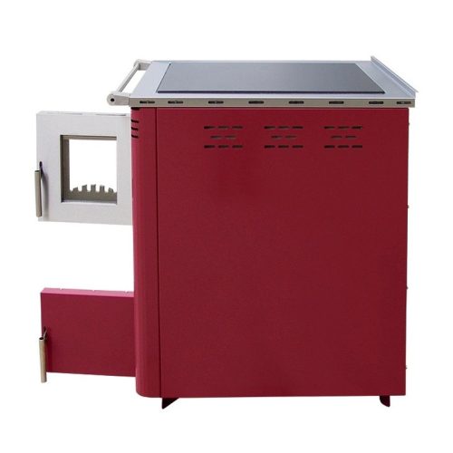 Senko C-20 (25 kW) tűzhely központi fűtéshez sütő nélkül, bordó (Sparhelt)