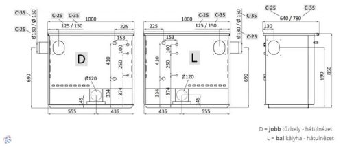 Senko C-35 (35 kW) tűzhely központi fűtéshez sütővel, antracit (Sparhelt)
