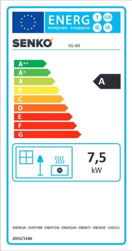 Senko SG-60 (7,5 kW) klasszikus tűzhely, antracit (Sparhelt)