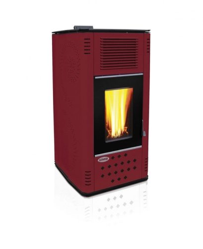 Senko P-12 Water+Air Modern, pellet tüzelésű kandalló központi fűtéshez 13 kW (PC2 bordó)