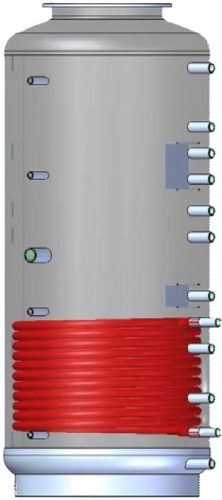 Cosmo CKOMBI2800 / CKOMBISZ2800 800 literes kombi puffer tároló szigeteléssel 1 fűtési hőcserélővel és DN20-as frissvíz hőcserélővel