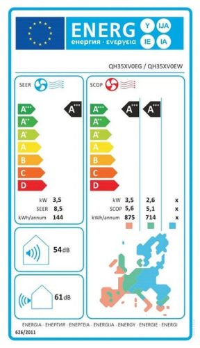 Hisense Energy Pro X Black QH25XV3B 2,6kW split klíma, beépített WiFi, csepptálca fűtés, A+++, Smart Eye szenzor