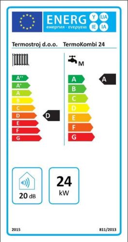  Termostroj Termo Kombi 24 kW elektromos kazán központi fűtéshez és átfolyós rendszerű használati meleg víz előállításhoz
