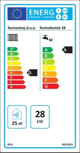  Termostroj Termo Kombi 28 kW elektromos kazán központi fűtéshez és átfolyós rendszerű használati meleg víz előállításhoz