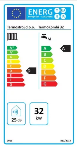 Termostroj Termo Kombi 32 kW elektromos kazán központi fűtéshez és átfolyós rendszerű használati meleg víz előállításhoz
