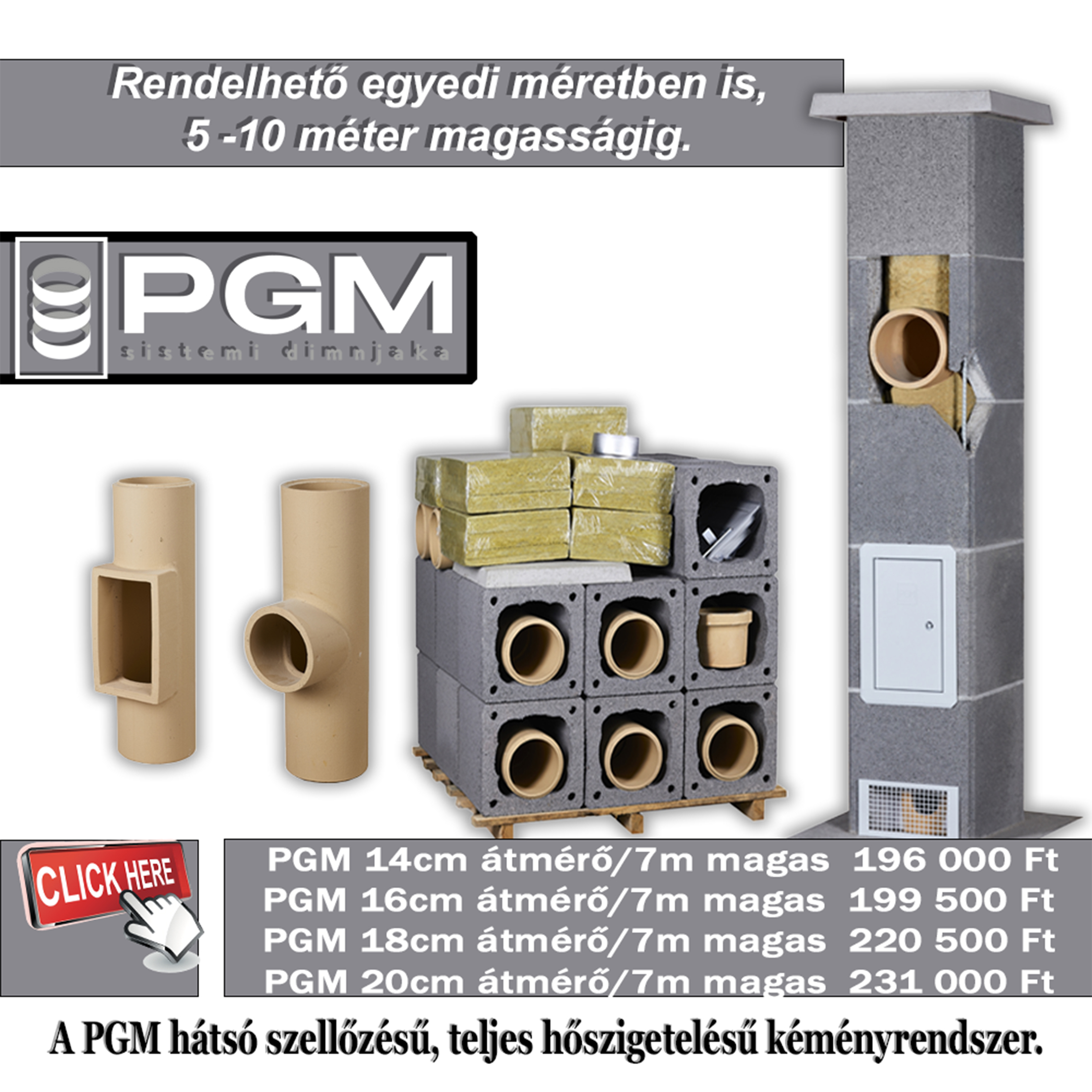 PGM hőszigetelt kéményrendszer