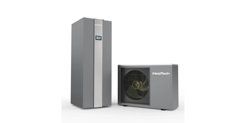 HeizTech PC 9-S levegő-víz hőszivattyú All-in-One, 9 kW, split, beépített 250 literes melegvíz-tartállyal