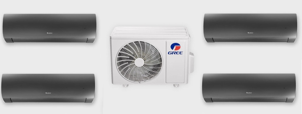 Gree multi klíma szett 10,6kW kültérivel + 4db 2,7kW Dark Pro beltérivel