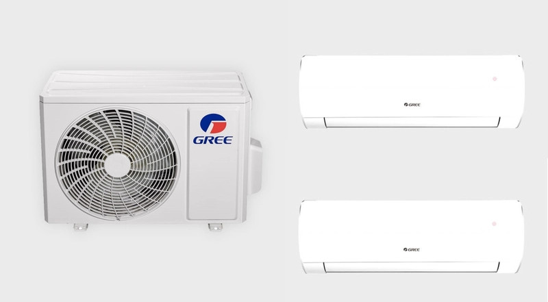 Gree multi klíma szett 5,3kW (GWHD18NK6OO) kültéri egység + 2db 2,7kW Comfort Pro beltéri egység