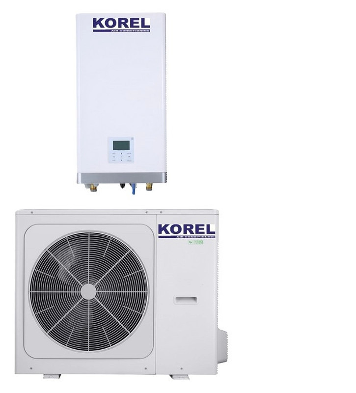 Korel Arctic K-Thermal MHA-V16W/D2RN8-B HB-A160/CD30GN8-B split hőszivattyú 16kW, 3 fázisú, 3kW fűtőpatronnal, R32