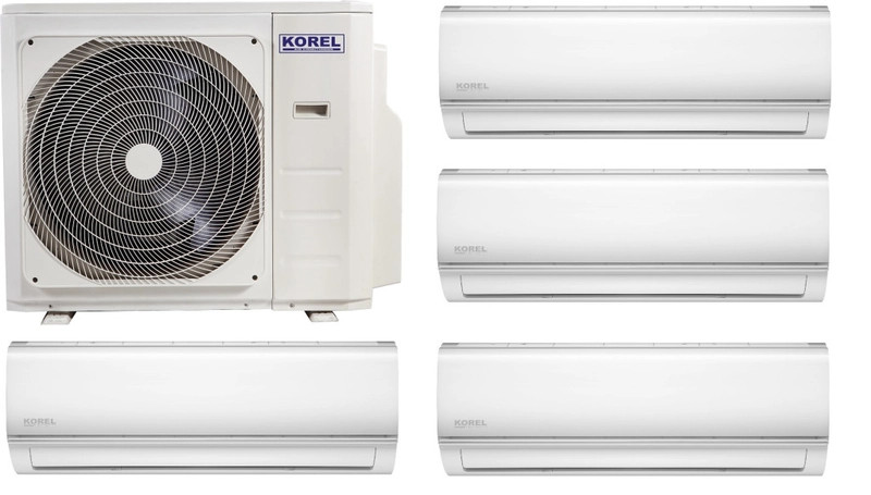 Korel Nexo multi-split klíma szett, 12,3 kW K5OE-42HFN kültéri + 2db 2,6 kW +2db 3,5kW beltéri, csepptálca és karterfűtéssel