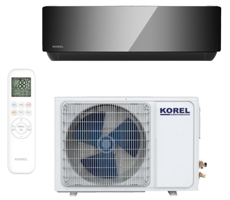 Korel Urban ART Plus KSAJP-18DCEG, Szürke tükrös split klíma oldalfali szett, 5,3 kW, WIFI, csepptálca fűtéssel, fűtésre optimalizált